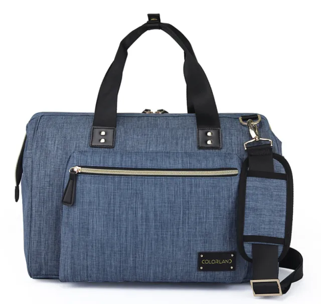 CLD new cross border fashion waterproof multi function large capacity Mummy bag Shoulder diagonal baby maternity package Blue - Shop at LoveMi