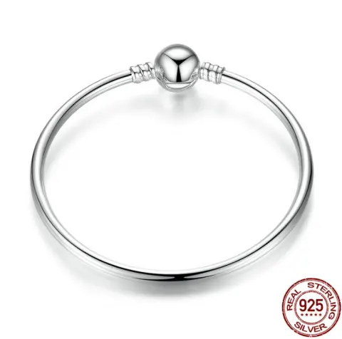 925 Sterling Silver Fashion Bracelet Simple Snake Bone DIY