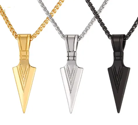 European America Jewelry Men Stainless Steel Spear Necklace
