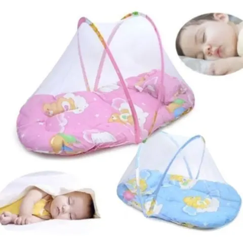 Portable Foldable Baby Kids Infant Bed Dot Zipper Mosquito