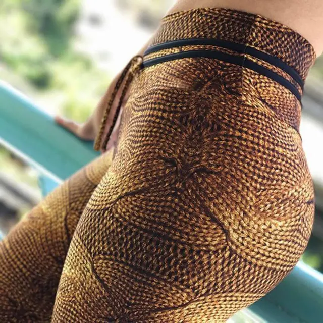 Wool printed yoga leggings Hemp Rope - Shop at LoveMi