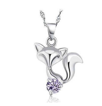 AliExpress Foreign Trade Necklace Wholesale Fox Fashion Diamond Jewelry Pendant Korean Silver Jewelry