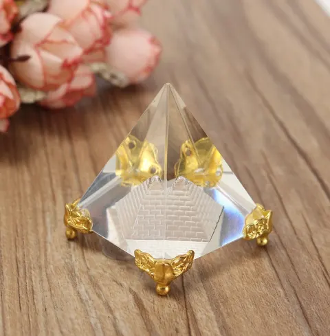 Creative Crystal Pyramid Crafts Decoration Custom Quad Prism Hooded
