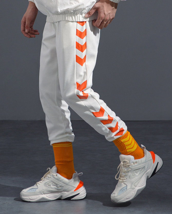 SODA Men's Clothing Autumn New National Tide Side Arrow Hit Color Retro Beam Foot Personality Casual Sweatpants