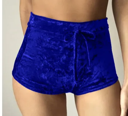 Jasmin Velvet Booty Shorts Blue - Shop at LoveMi