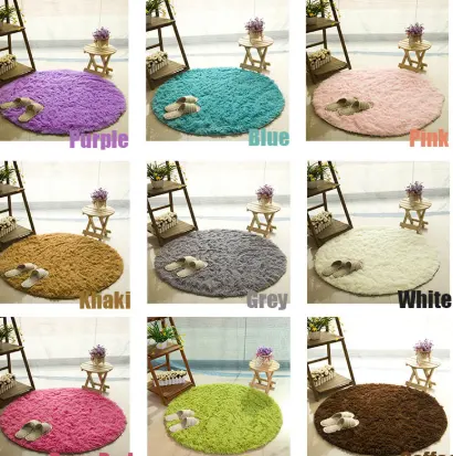 Fluffy Round Rug Carpets for Living Room Decor Faux