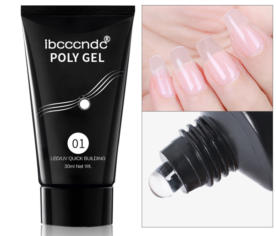 Cross-border Solid-state Extension Glue Matching Piece A Crystal Transparent False Nail 100 Piece Box Nail Extension Glue — foto 4