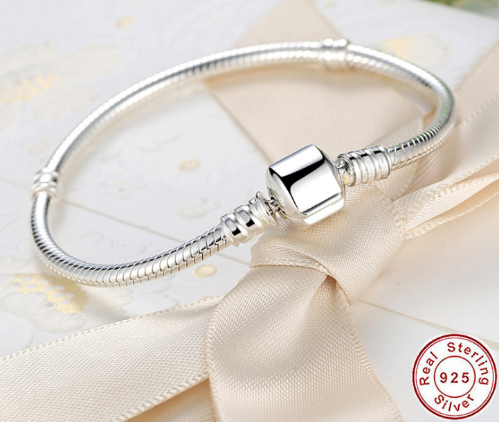 925 sterling silver classic accessories diy chain round snake bone bracelet