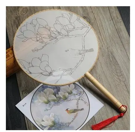 Meticulous hand painting blank round fan diy round silk - Spring Sound