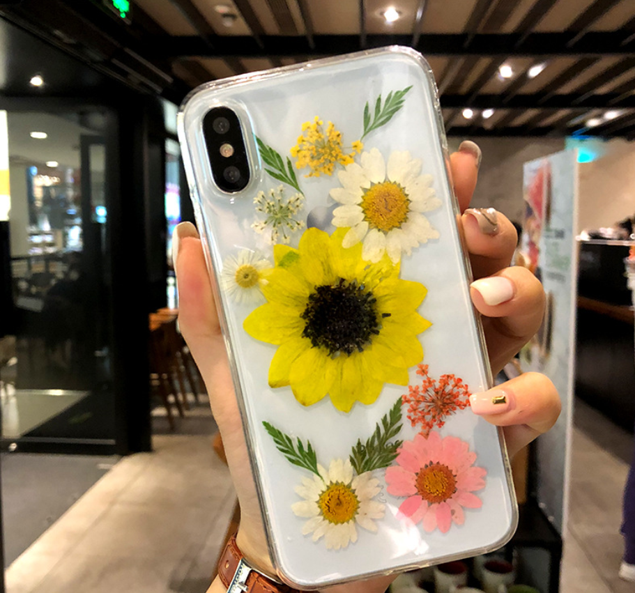 Epoxy real flower case transparent acrylic protective cover - Image 4