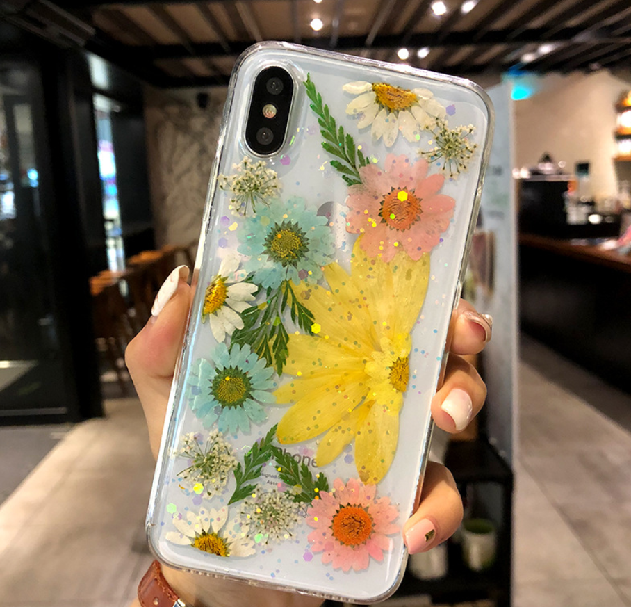 Epoxy real flower case transparent acrylic protective cover - Image 2