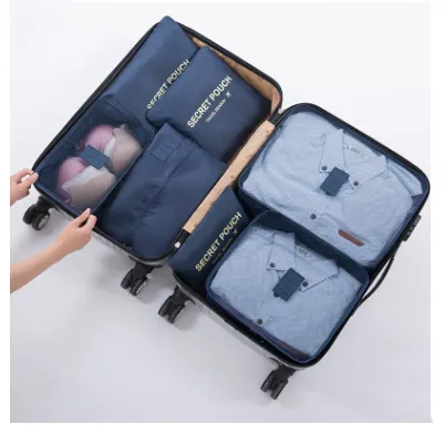 Durable Waterproof Nylon Packing Cube Travel Organizer Bag Navy 1Style - Shop at LoveMi