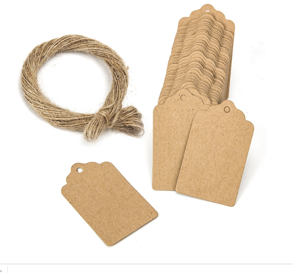 Brown kraft paper label 100 natural jute line DIY gift price tag