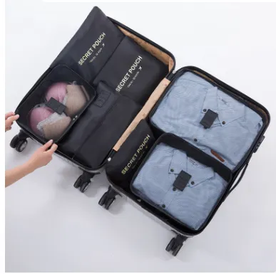 Durable Waterproof Nylon Packing Cube Travel Organizer Bag Black - Shop at LoveMi