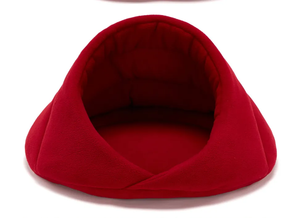 Deep sleep Teddy pet nest fleece kennel mat pet cage four seasons nest factory cross-border dedicated - Wine Red