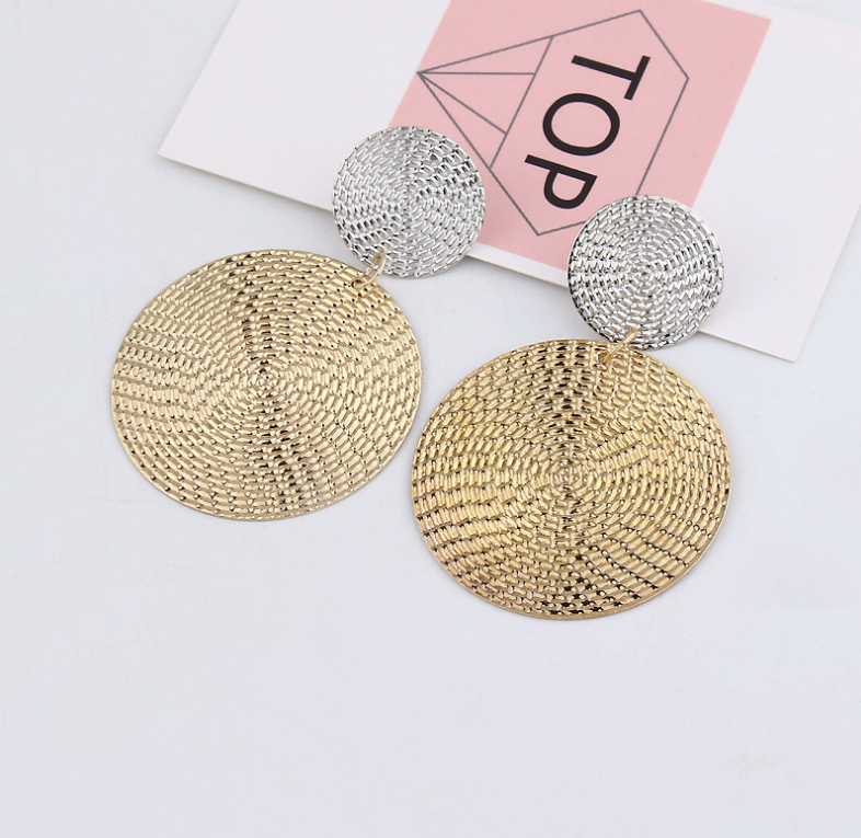 Pendant size round circle earrings