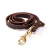 The first layer of leather dog leashes in the large dog chain demu training rope horse dog Golden Retriever dog rope