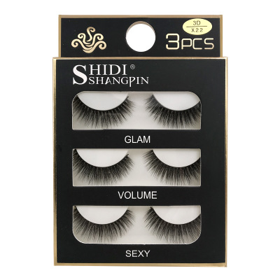 3D mink eyelashes 3 pairs of natural fiber long false eyelashes 3Pcs - Shop at LoveMi