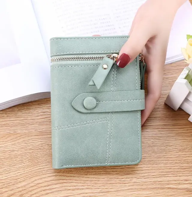 Vegan Woman Faux Leather Wallet Green - Shop at LoveMi