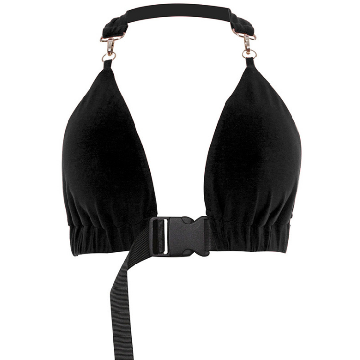 Sleeveless hanging neck navel short vest