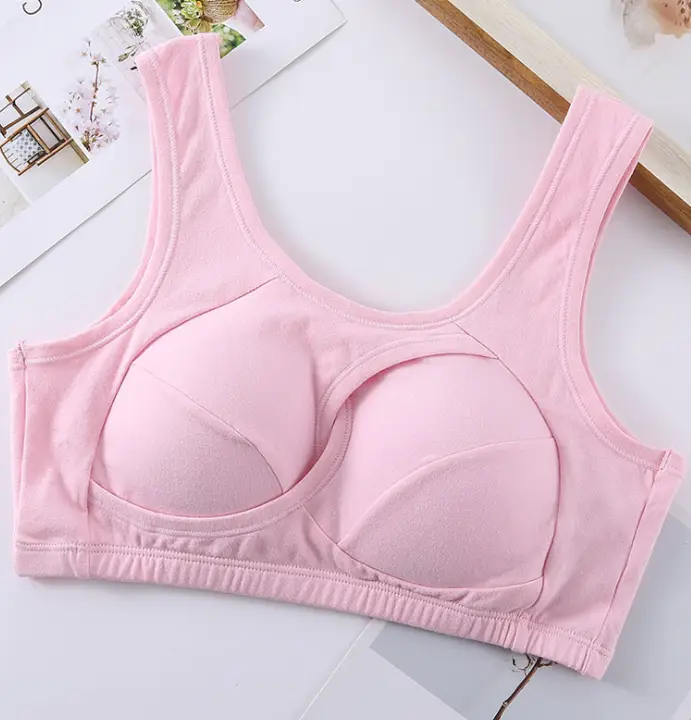 Plus Size Women Bra Ladies Cotton Quake-Proof Underwear Sleep Tops No Buckles