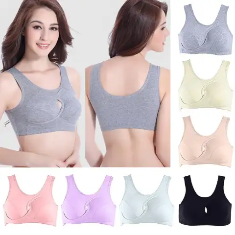Plus Size Women Bra Ladies Cotton Quake-Proof Underwear Sleep
