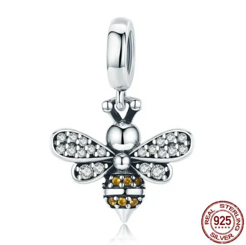 New Simple Bee Story Pendant 925 Sterling Silver Bracelet