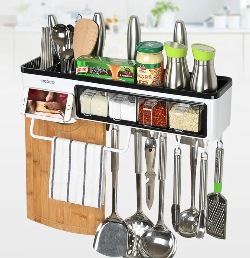 New Kitchen Storage Box Multi-function Wall-mounted Racks Tool Utensils