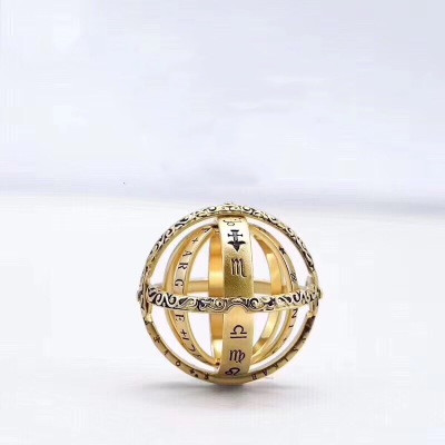 Astronomical ball ring German retro ball flip deformation cosmic ring couple creative ring