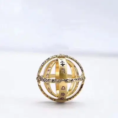 Astronomical ball ring German retro ball flip deformation cosmic ring couple creative ring