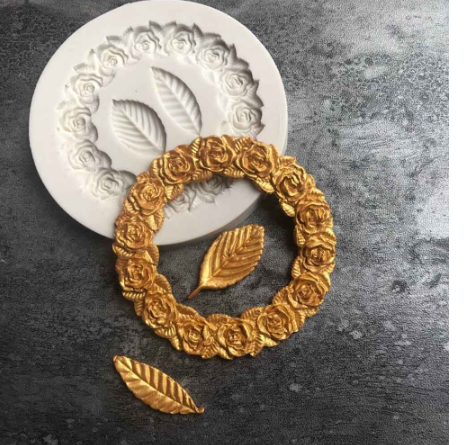 Lace Leaf Liquid Silica Mould Cake DIY Chocolate Mould Frame Candy Turning Baking Mould