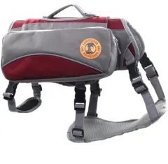 Pet self-packing out portable bag detachable chest back travel bag - Red - View 1