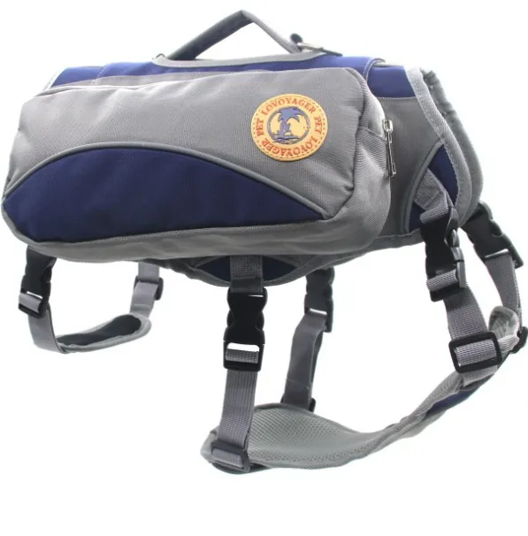 Pet self-packing out portable bag detachable chest back travel bag - Blue