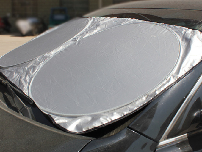 Sun block coated silver cloth material double circle