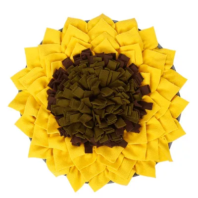 Pet sniffing pad Sunflower flower sniffing blanket Puzzle anti mite food training dog yoga mat slow food dog bowl Yellow - Shop at LoveMi