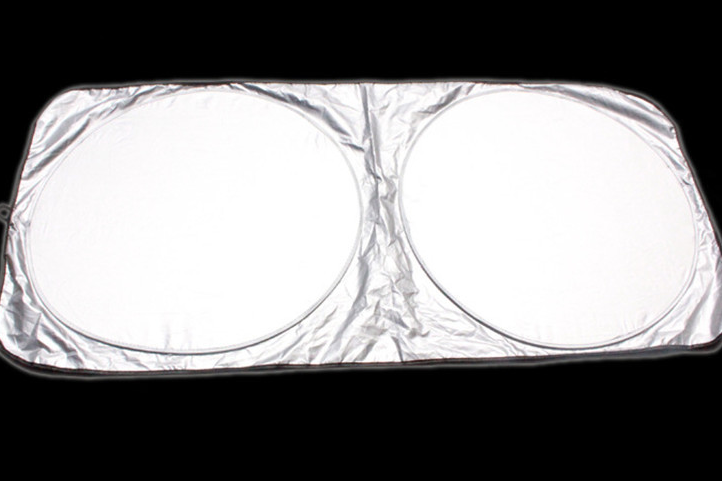 Sun block coated silver cloth material double circle - Image 3