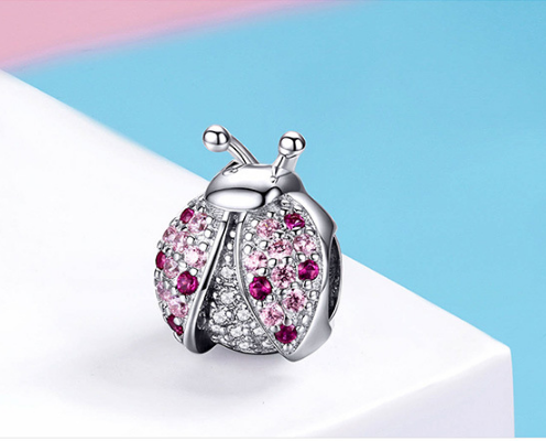 S925 sterling silver seven-star ladybug beads