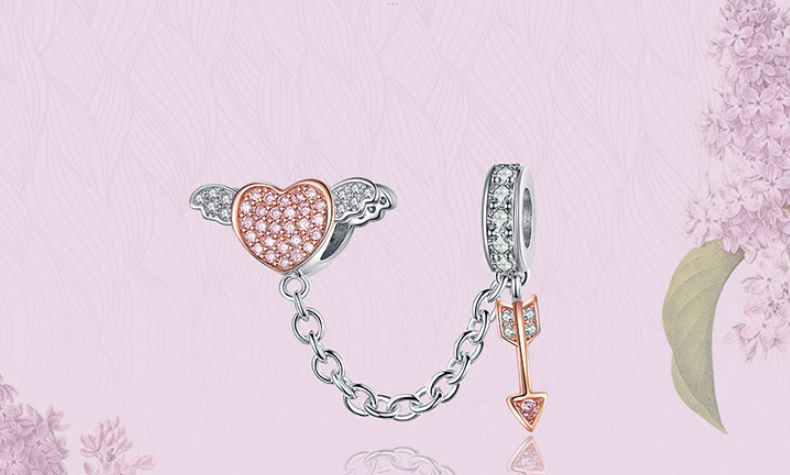 Silver Ziyun Valentine's Day Series Arrows Love 925 Sterling Silver Pendant Platinum Fashion Beaded Bracelet DIY Accessories