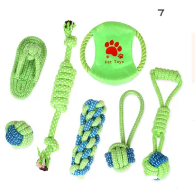 Molar supplies cotton rope toy cat and dog rope knot toy dog bite cleaning tooth toy set 7 Pieces Set 1 Style - Shop at LoveMi