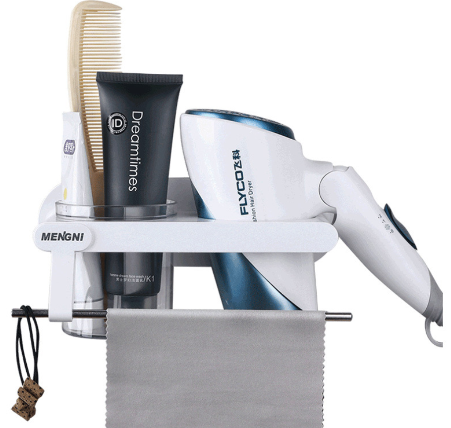 Hair dryer rack storage rack bathroom universal hair dryer rack free punching multi-function bathroom rack