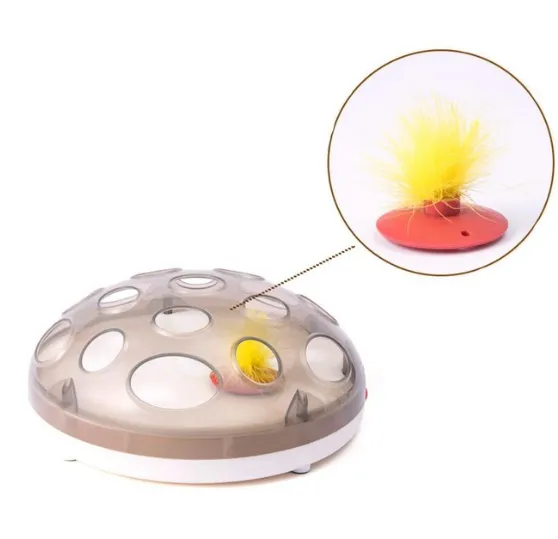 Electric cat toy carousel - White