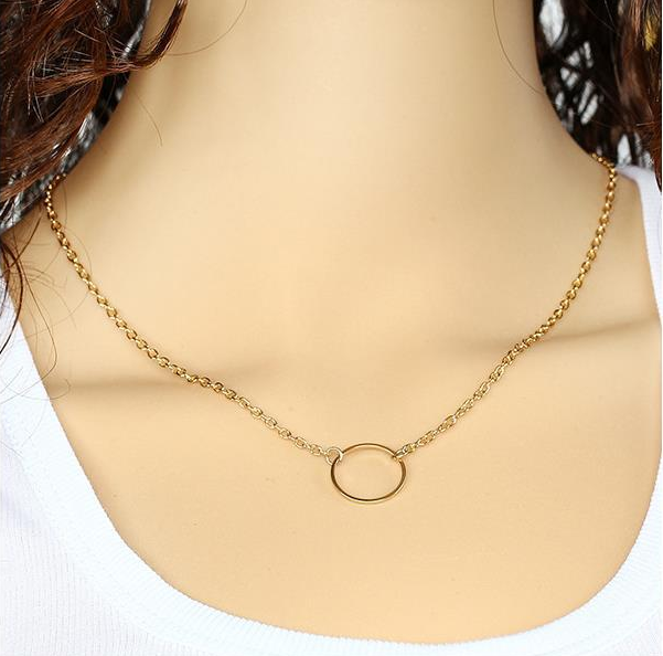 Collar de Gargantilla Simple de alta calidad de Color dorado con colgante Lariat con personalidad Casual de moda de