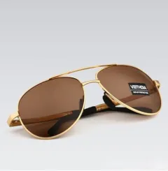 Men's polarized sunglasses driver mirror frog mirror driving fishing driving mirror 1306 - Gold - View 1