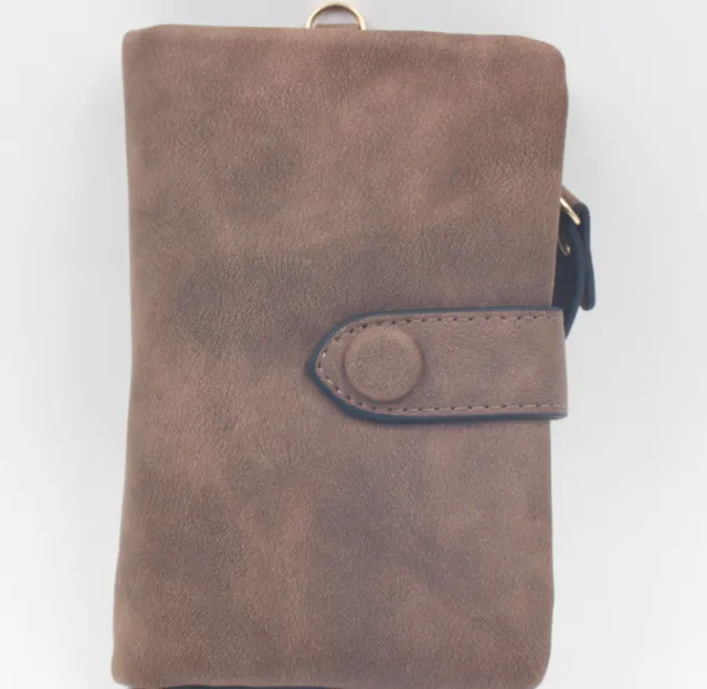 Frosted Purse Female Short Section Korean Student Cute More Card Lady Wallet Female Coffee - Shop at LoveMi