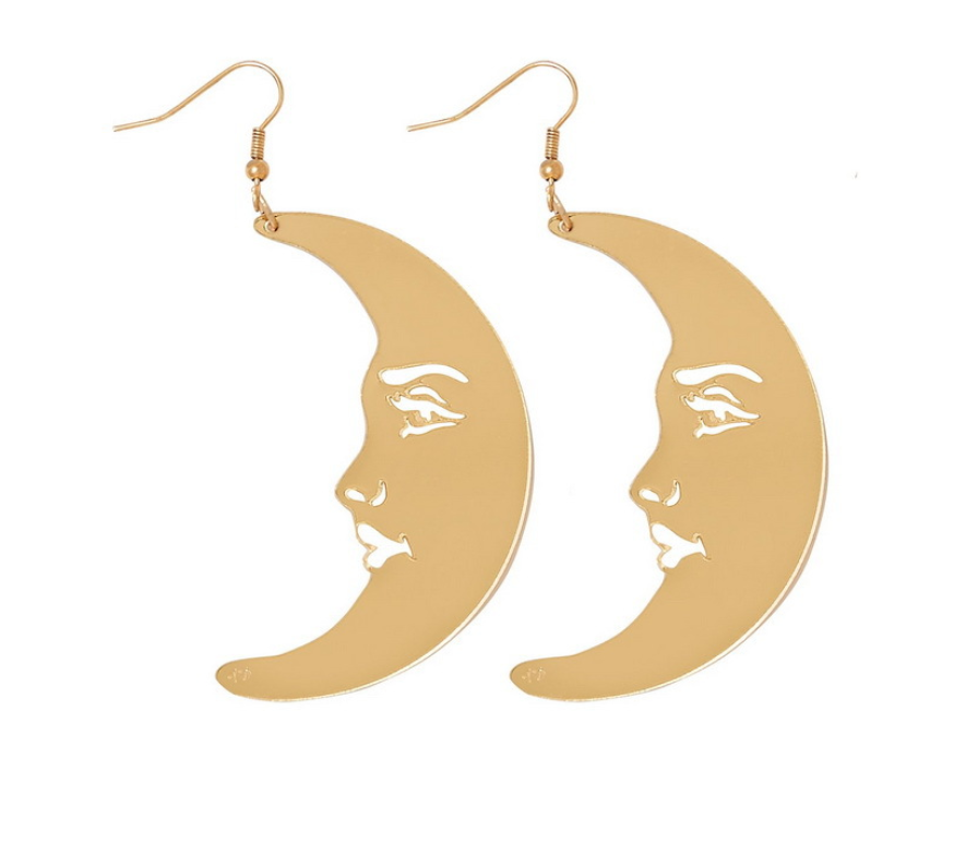 Golden moon earrings
