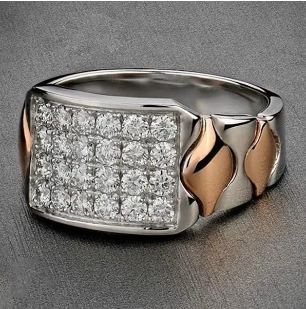 White copper plated silver fashion trend ring
