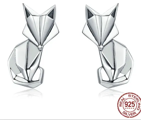 Cute animal origami fox earrings