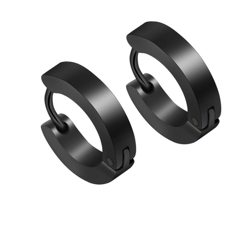 SI ME Punk Hommes Noir Acier Inoxydable Hoop Piercing Ronde Boucles D'oreilles Neutre Boucle D'oreille pour Femmes Hommes Bijoux Brincos De Mode Unisexe