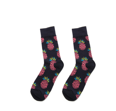 Men's and women's high-length flower long socks