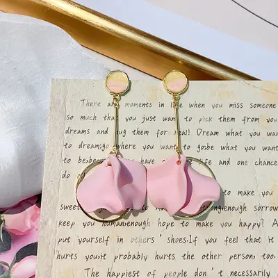 925 silver needle color drop glaze flower earrings female Japan and South Korea sweet earrings ins fashion trend personality earrings